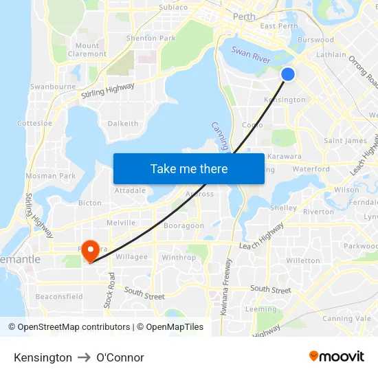 Kensington to O'Connor map