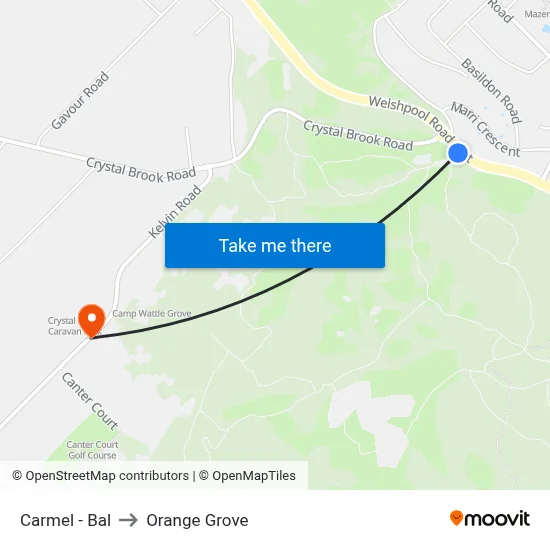 Carmel - Bal to Orange Grove map