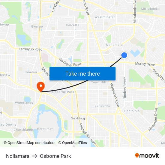 Nollamara to Osborne Park map