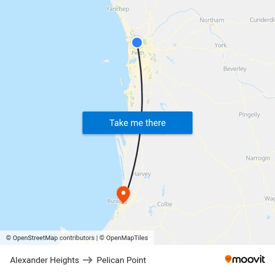 Alexander Heights to Pelican Point map