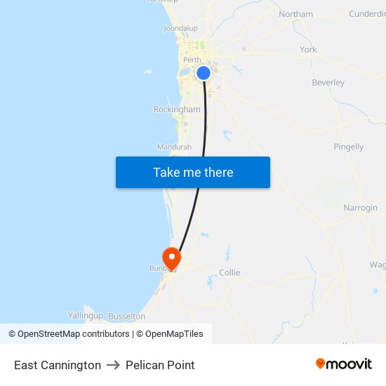 East Cannington to Pelican Point map