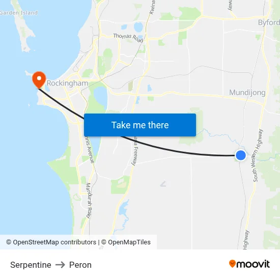Serpentine to Peron map