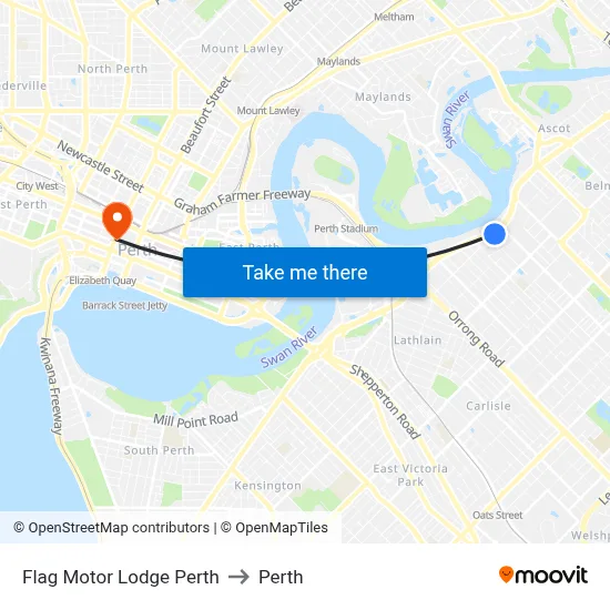 Flag Motor Lodge Perth to Perth map
