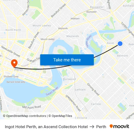 Ingot Hotel Perth, an Ascend Collection Hotel to Perth map