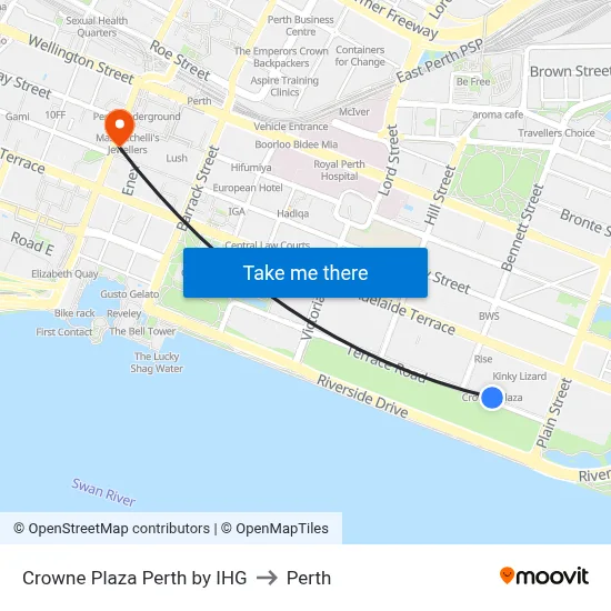 Crowne Plaza Perth by IHG to Perth map