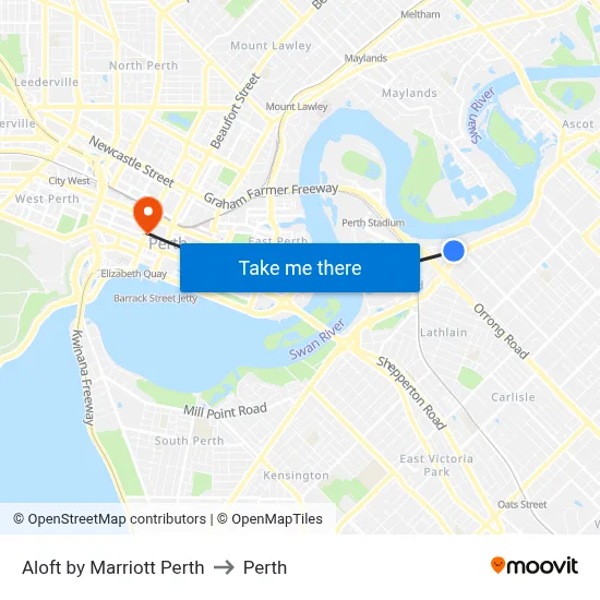 Aloft by Marriott Perth to Perth map