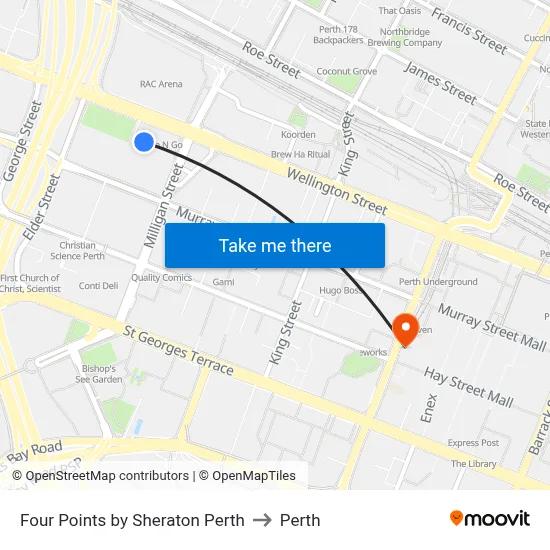 Four Points by Sheraton Perth to Perth map