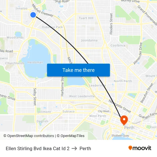 Ellen Stirling Bvd Ikea Cat Id 2 to Perth map