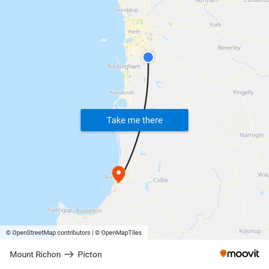 Mount Richon to Picton map