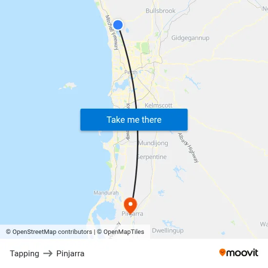 Tapping to Pinjarra map