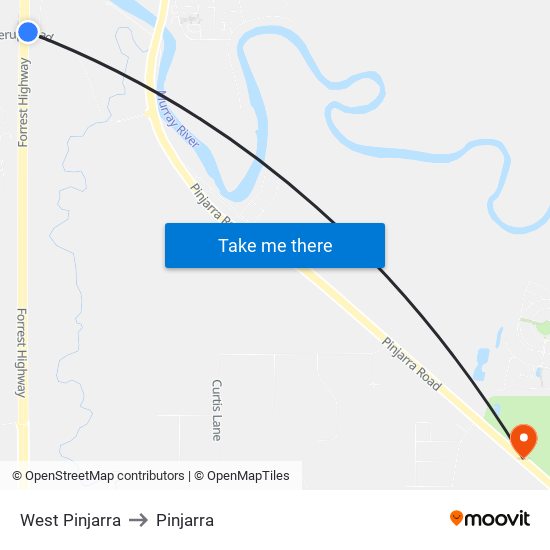 West Pinjarra to Pinjarra map