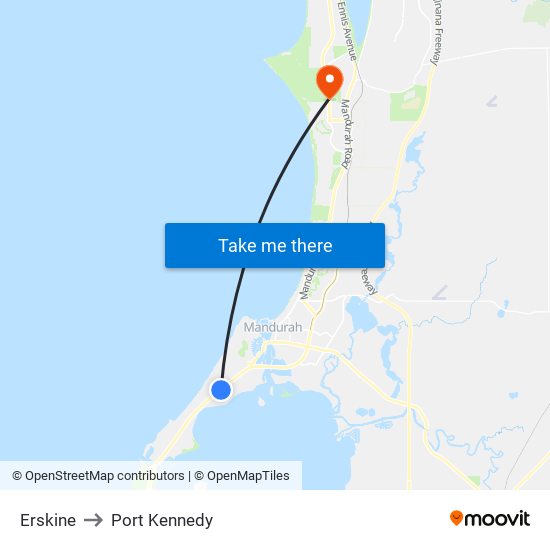 Erskine to Port Kennedy map