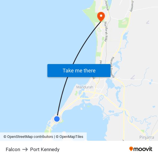 Falcon to Port Kennedy map