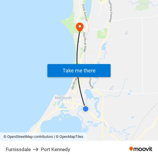 Furnissdale to Port Kennedy map