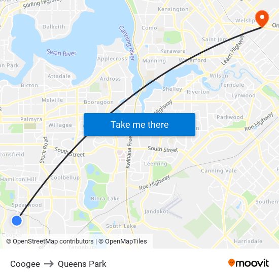 Coogee to Queens Park map