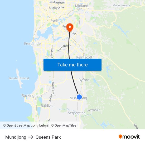 Mundijong to Queens Park map