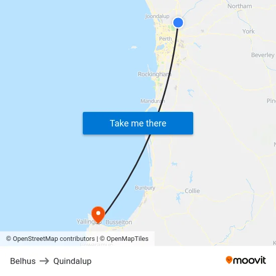 Belhus to Quindalup map
