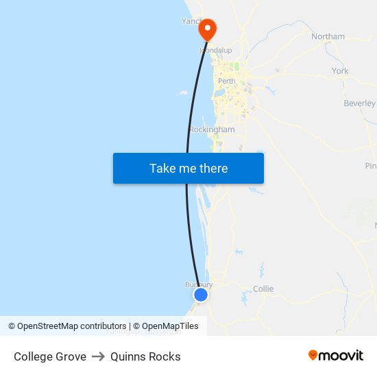 College Grove to Quinns Rocks map