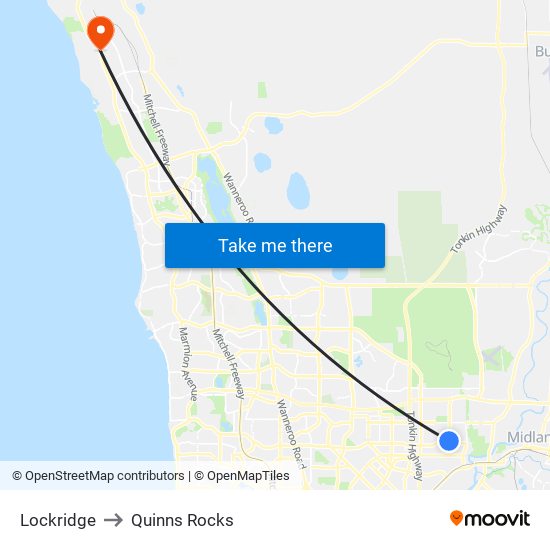 Lockridge to Quinns Rocks map