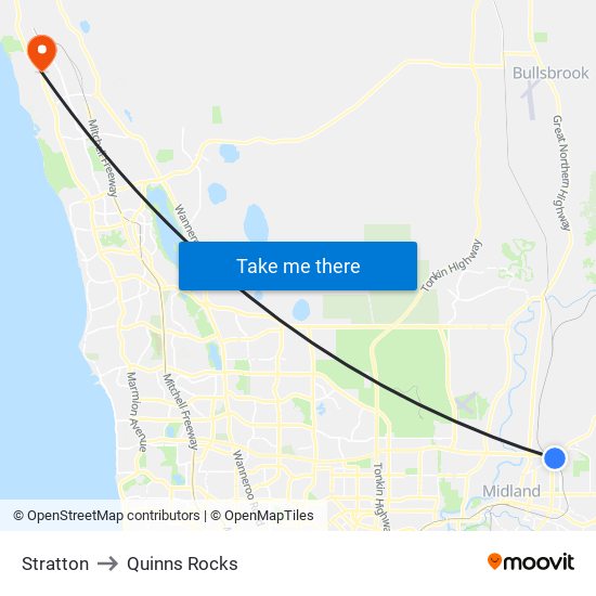 Stratton to Quinns Rocks map