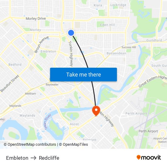 Embleton to Redcliffe map