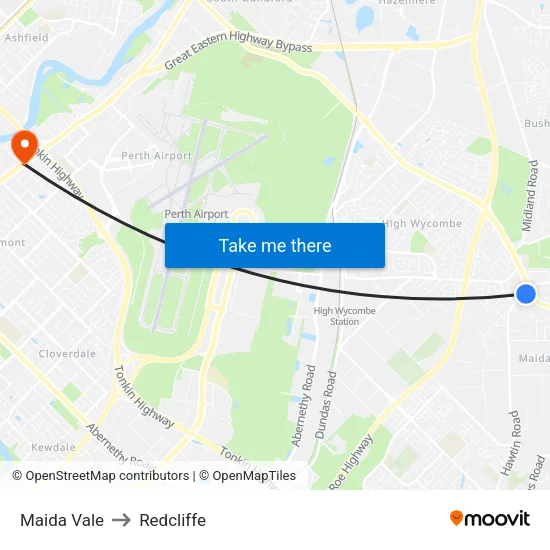 Maida Vale to Redcliffe map