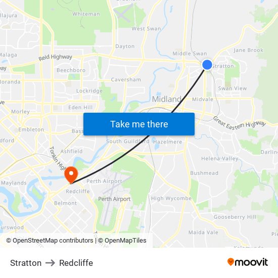 Stratton to Redcliffe map