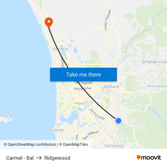 Carmel - Bal to Ridgewood map