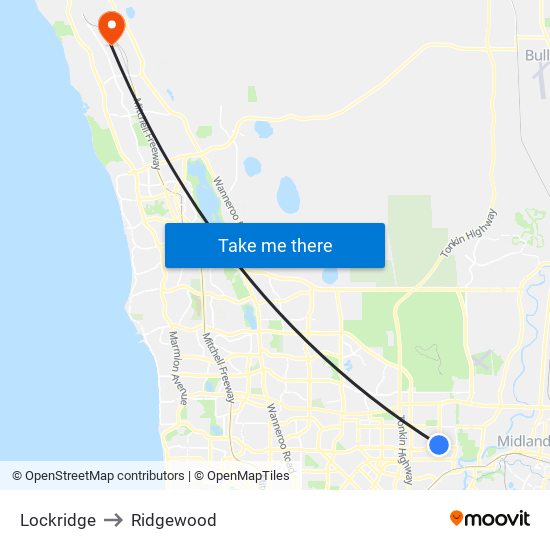 Lockridge to Ridgewood map