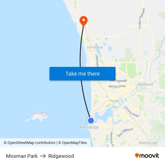 Mosman Park to Ridgewood map