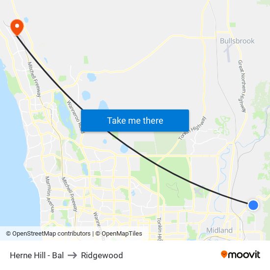 Herne Hill - Bal to Ridgewood map