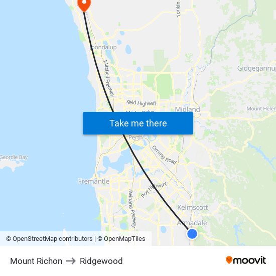 Mount Richon to Ridgewood map