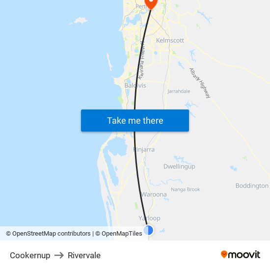 Cookernup to Rivervale map