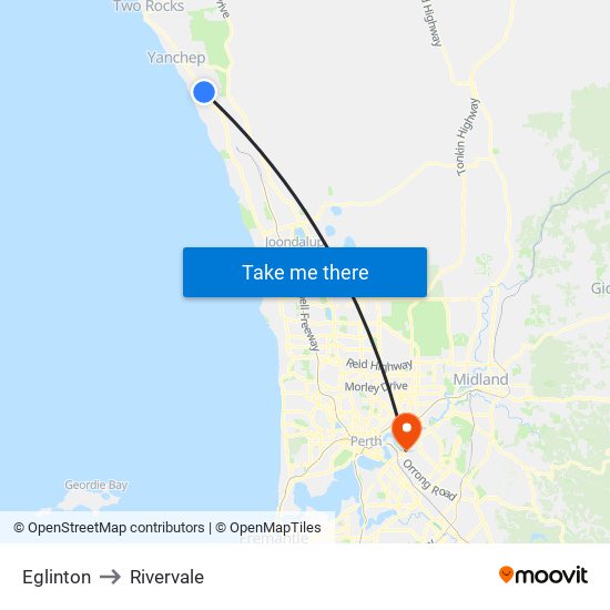 Eglinton to Rivervale map