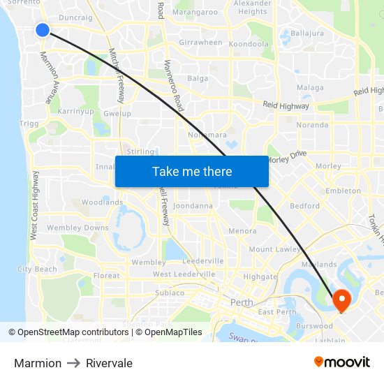 Marmion to Rivervale map