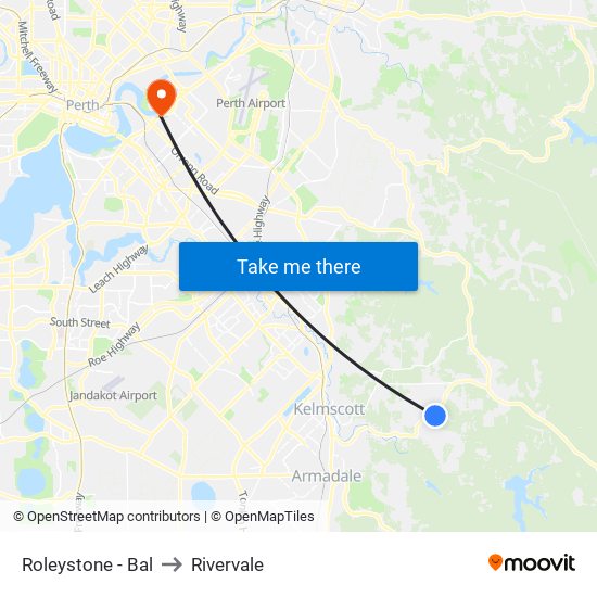 Roleystone - Bal to Rivervale map