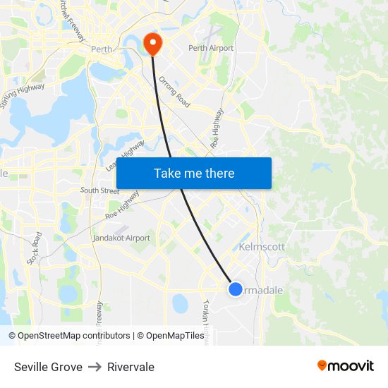 Seville Grove to Rivervale map