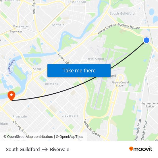 South Guildford to Rivervale map