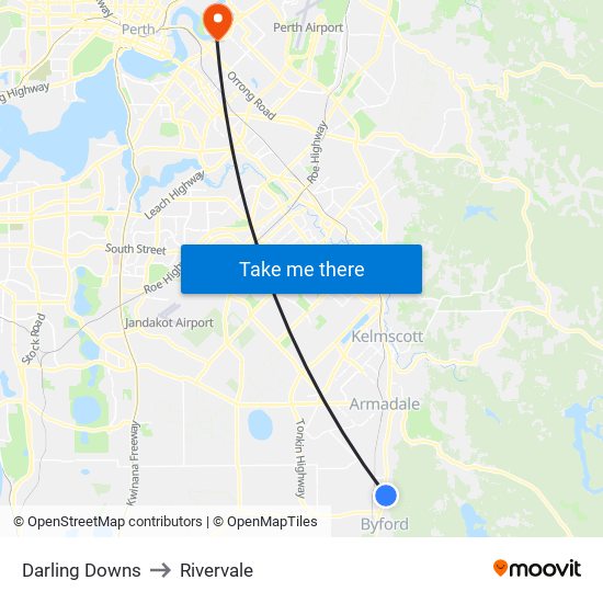 Darling Downs to Rivervale map