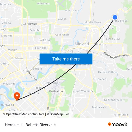 Herne Hill - Bal to Rivervale map