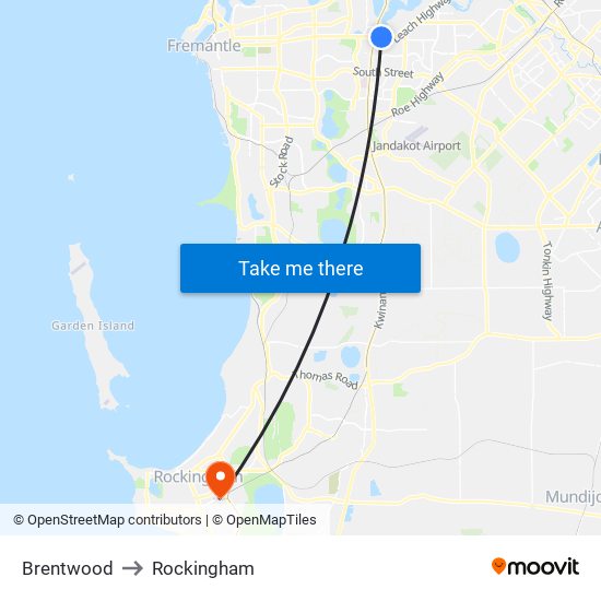 Brentwood to Rockingham map