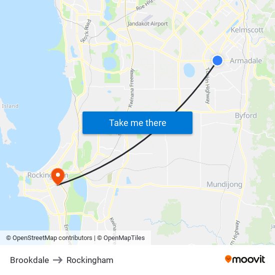 Brookdale to Rockingham map