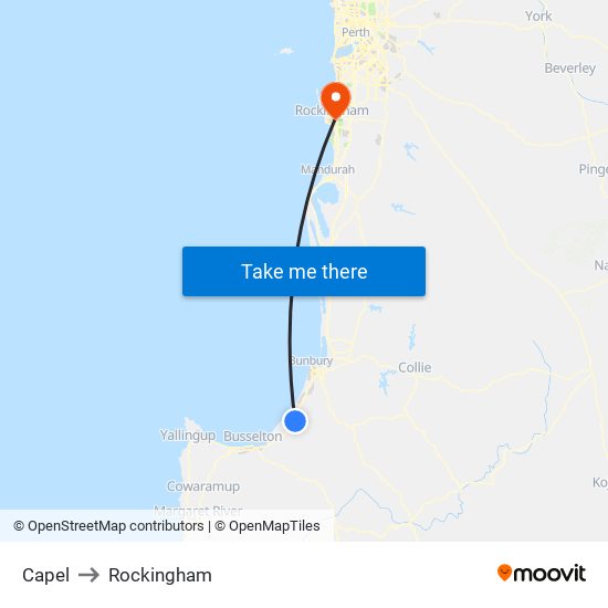 Capel to Rockingham map