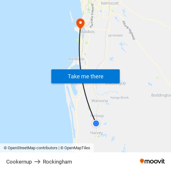 Cookernup to Rockingham map