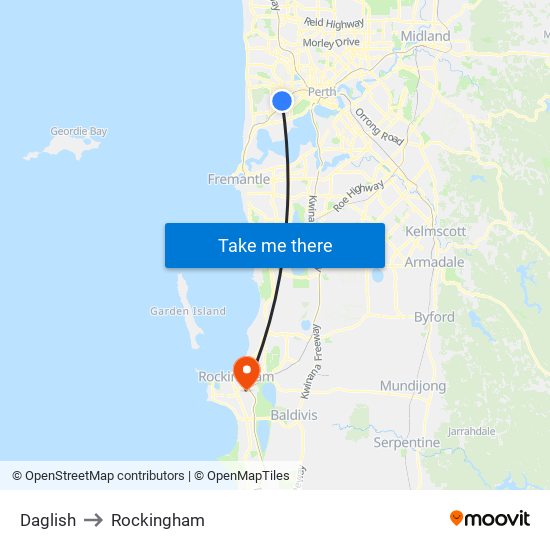 Daglish to Rockingham map