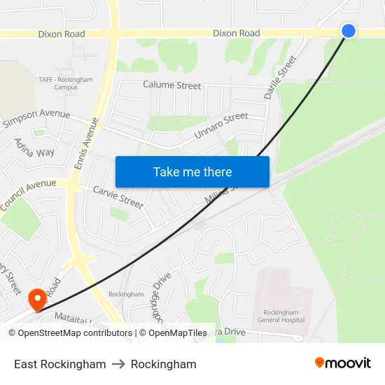 East Rockingham to Rockingham map