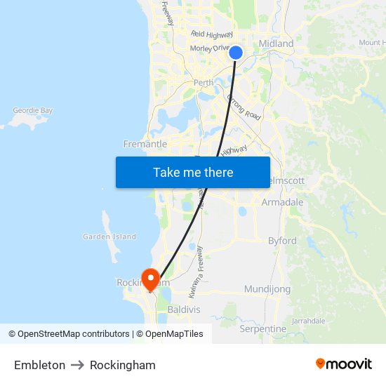 Embleton to Rockingham map