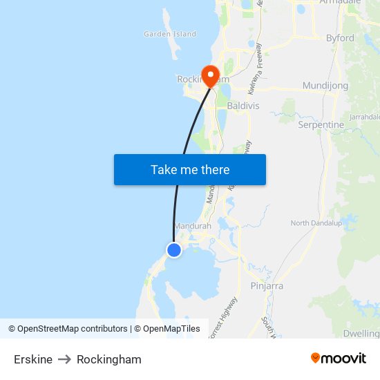 Erskine to Rockingham map