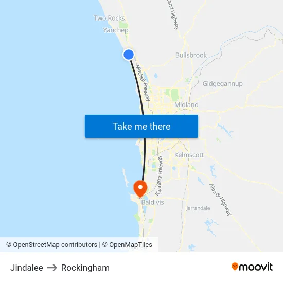 Jindalee to Rockingham map