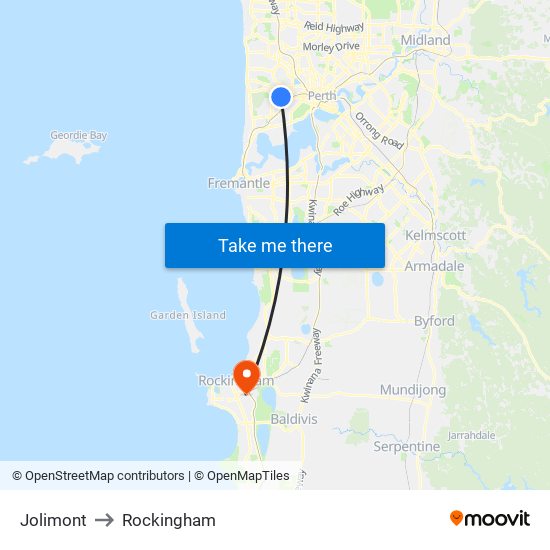 Jolimont to Rockingham map